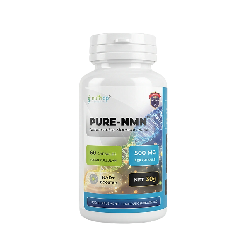Nutriop Longevity® Pure-NMN Nicotinamidă Mononucleotidă Potență extremă 500mg Capsule (x60) - 30 Grame