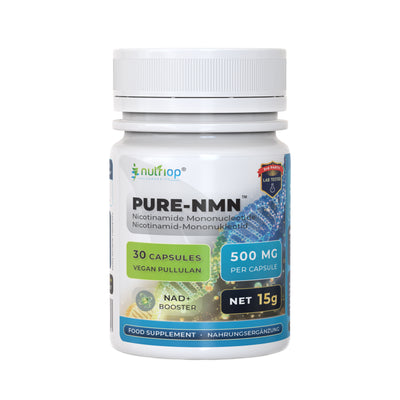 Nutriop Longevityยฎ Pure-NMN Nicotinamide Mononucleotide Extreme Potency 500mg Capsules (x30) - 15 Grams
