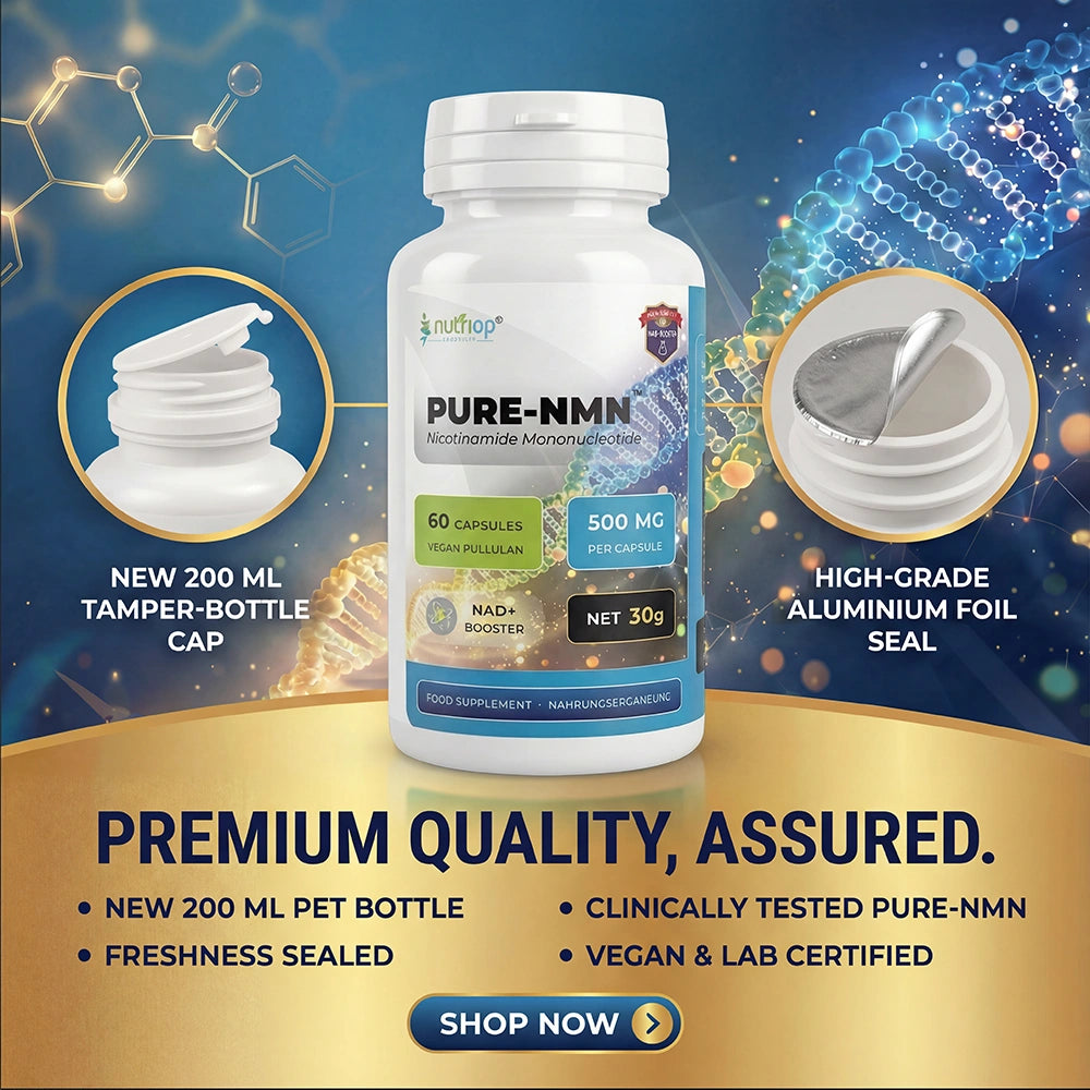 Nutriop Longevity® Pure-NMN Nicotinamidă Mononucleotidă Potență extremă 500mg Capsule (x60) - 30 Grame