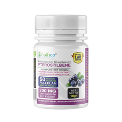 Nutriop® Pterostilbene Extreme + extrakt z hroznových jader — vysoce vstřebatelný aktivátor SIRT1 (90 kapslí)