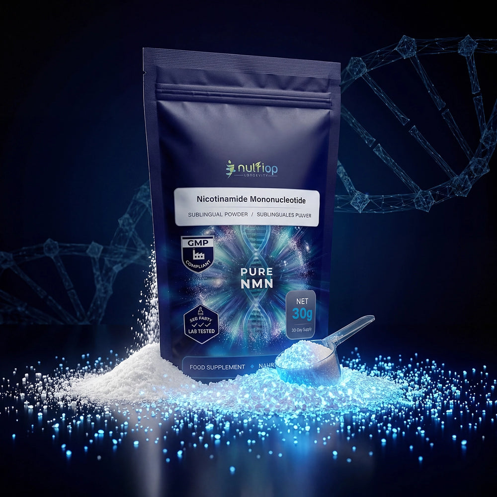 مسحوق تحت اللسان عالي الفعالية Nutriop Longevity® PURE-NMN نيكوتيناميد مونونوكليوتيد - 30 جرام