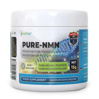 Nutriop Longevityยฎ PURE-NMN Nicotinamide Mononucleotide Extreme Potency sublingual powder -15 grams
