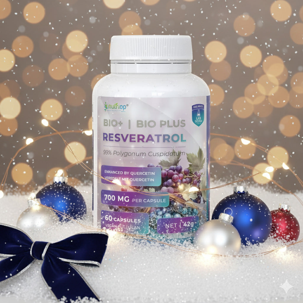 Bio-Enhanced Nutriop Longevity® Resvératrol avec Pure Quercétine - Capsules de 700mg (x60)