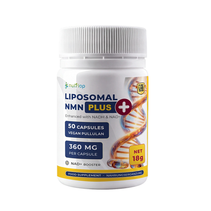 Nutriop® Max Strength Liposomal NMN PLUS+: Zaawansowany kompleks NAD+ o zwiększonej przyswajalności (50 kapsułek)
