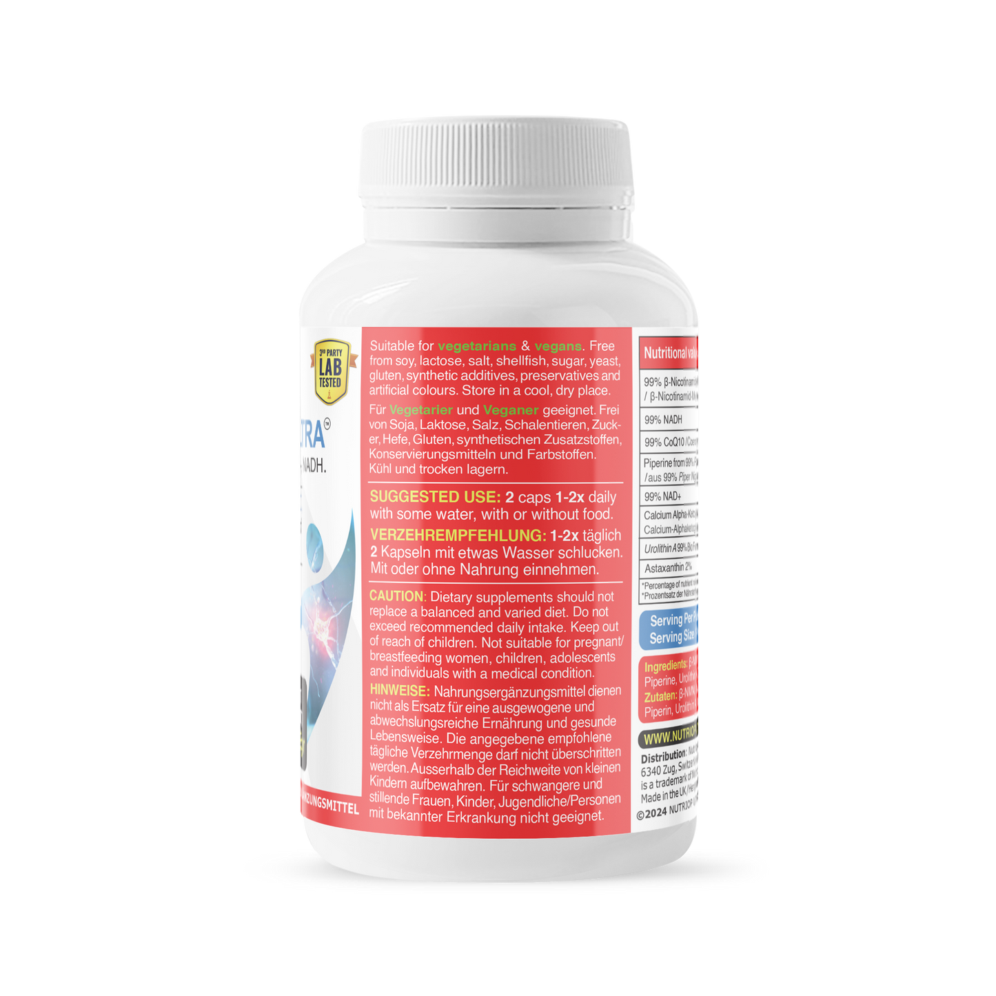 Bio-Enhanced Nutriop Longevity® Life ULTRA with NADH, NAD+, CQ10, ASTAXANTHIN and CA-AKG - 791mg per serving (x30)