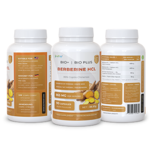 Nutriop Longevity® Bio-Enhanced Berberine HCL med ren organisk piperin och druvkärneextrakt - 865 mg per portion (x45)