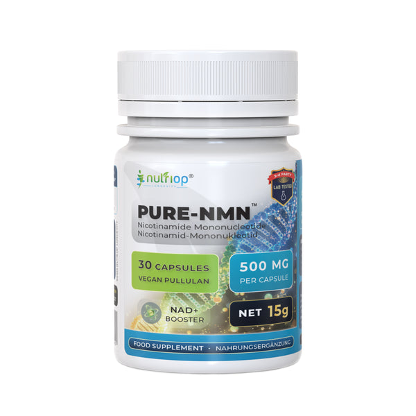 Nutriop Longevity® Pure-NMN Nicotinamidă Mononucleotidă Potență extremă 500mg Capsule (x30) - 15 grame