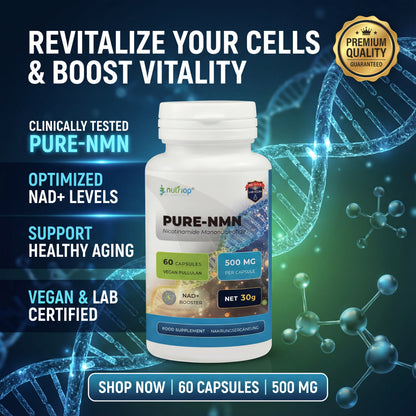 Nutriop Longevity® Pure-NMN Nicotinamide Mononucleotide Extreme Potency 500mg Capsules (x60) - 30 Grams
