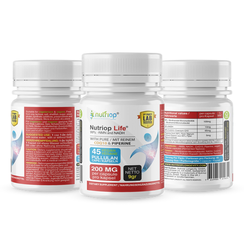 Image of Bio-Enhanced Nutriop Longevity® Vie avec NADH, NMN et CQ10 - Extra Fort - 45 capsules