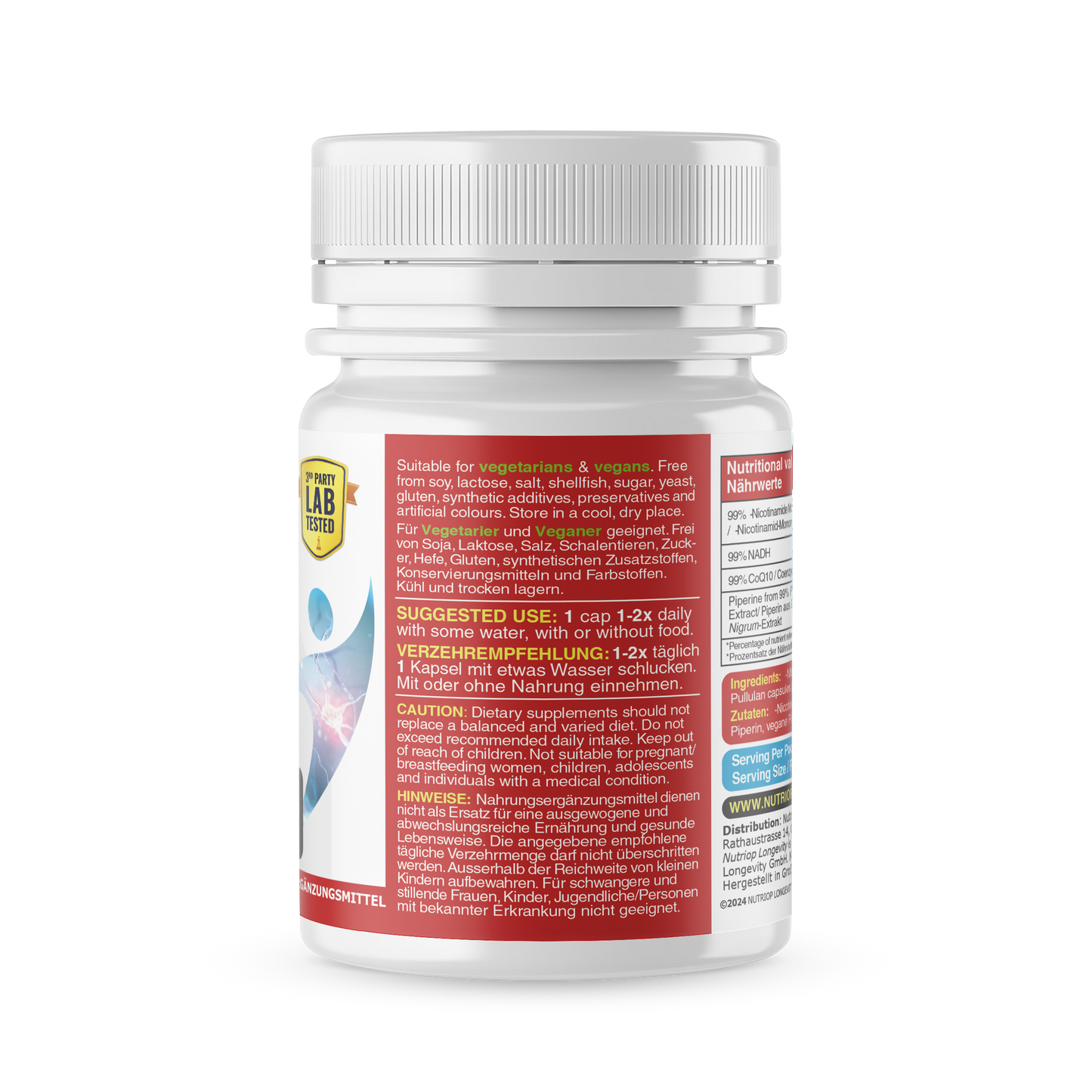 Bio-Enhanced Nutriop Longevity® Life with NADH, NMN and CQ10- Extra Strong - 45 caps