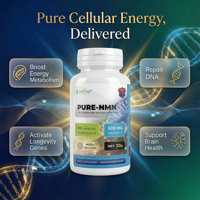Nutriop Longevity® Pure-NMN Nikotynamid Mononukleotyd Ekstremalna Moc 500mg Kapsułki (x60) - 30 Gramów