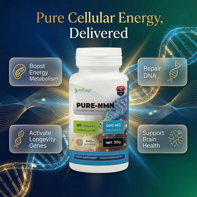 Nutriop Longevity® Pure-NMN Nicotinamid-Mononukleotid Extreme Potenz 500mg Kapseln (x60) - 30 Gramm