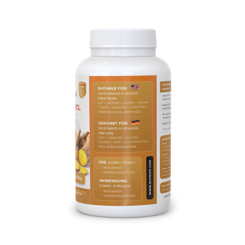 Image of Nutriop Longevity® Berberina HCL Bio-Realçada com Piperina Orgânica Pura e Extrato de Semente de Uva - 865mg por dose (x45)