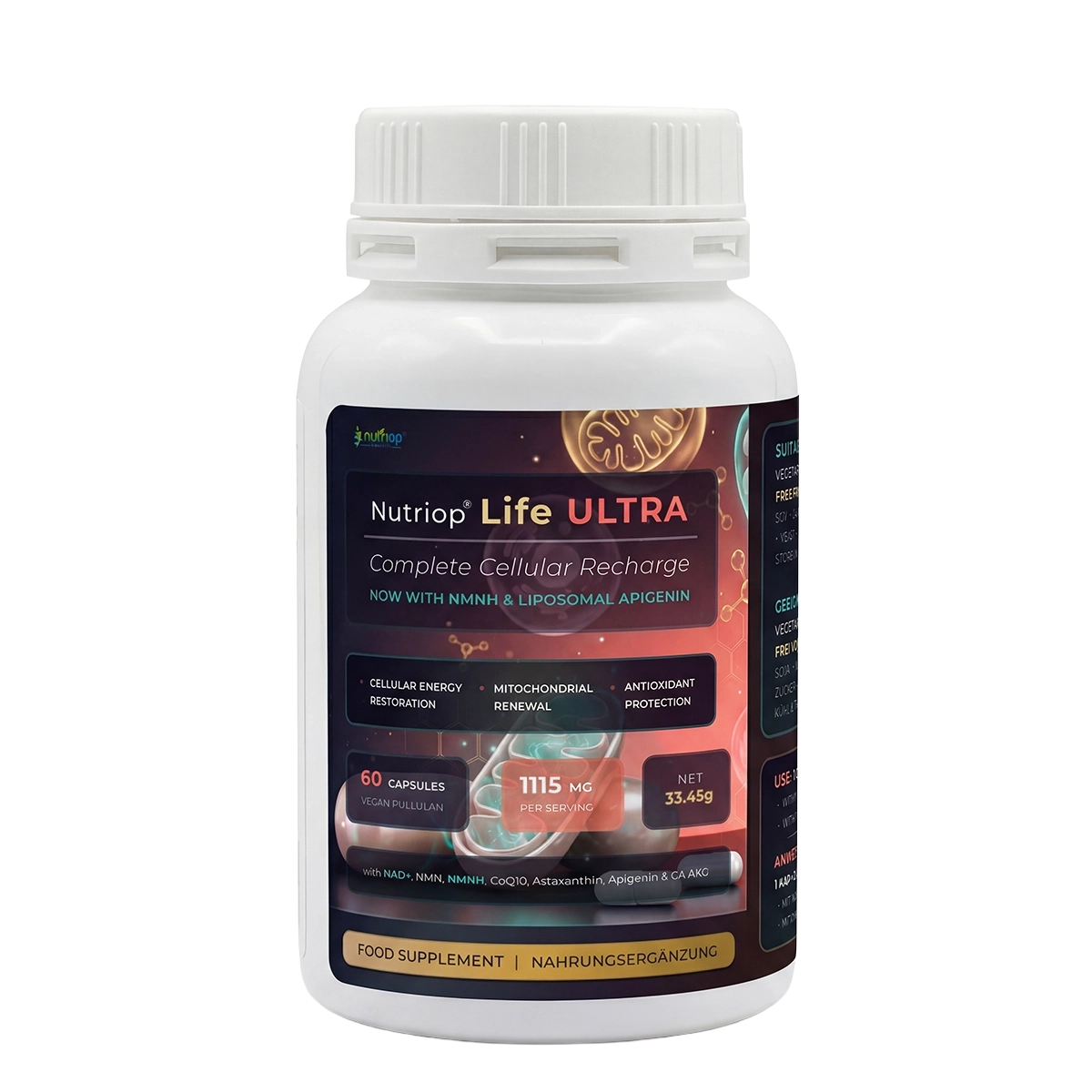 Nutriop® Life ULTRA - Avanceret multi-pathway-kombinationsprodukt for lang levetid (1115 mg)