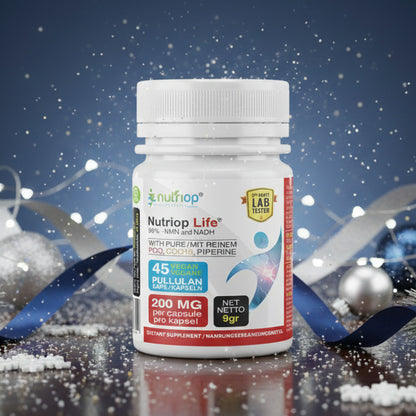 Bio-Enhanced Nutriop Longevity® Vida com NADH, NMN e CQ10 - Extra Forte - 45 cápsulas