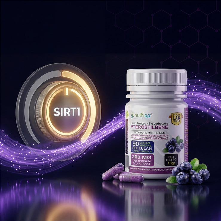 Nutriop Longevity® Pterostilbene Extreme s 100% čistým organickým extraktem z hroznových semínek - kapsle 100 mg (x90)