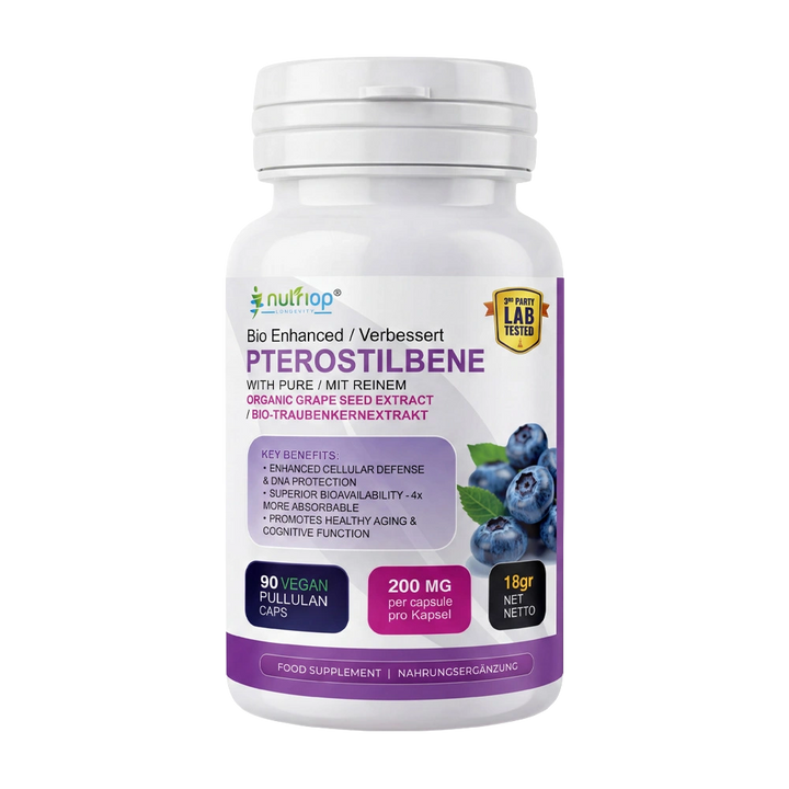 Nutriop® Pterostilbene Extreme + экстракт виноградных косточек — высокоабсорбируемый активатор SIRT1 (90 капсул)