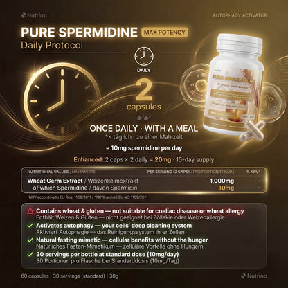 Nutriop® Pure Spermidine 10 mg — zaawansowany aktywator autofagii (60 kapsułek)