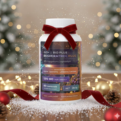 Bio-Enhanced Nutriop Longevity® Resveratrol PLUS med rent Quercetin, Fisetin, Curcumin och Piperine - 1310mg per portion (x30)
