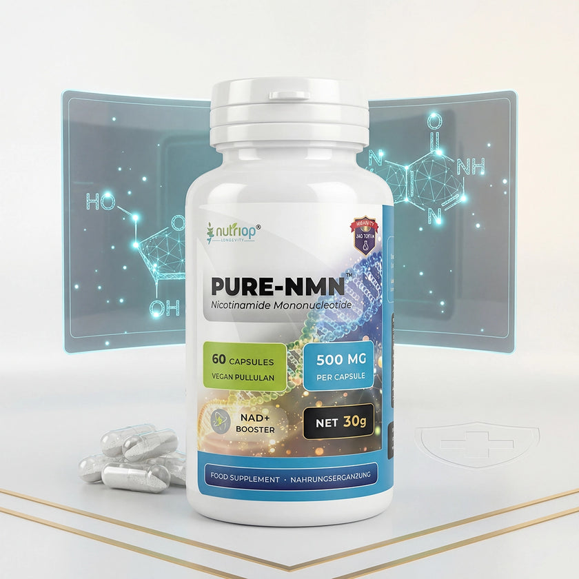 Nutriop Longevity® Pure-NMN Nicotinamida Mononucleótido Potencia Extrema 500mg Cápsulas (x60) - 30 Gramos