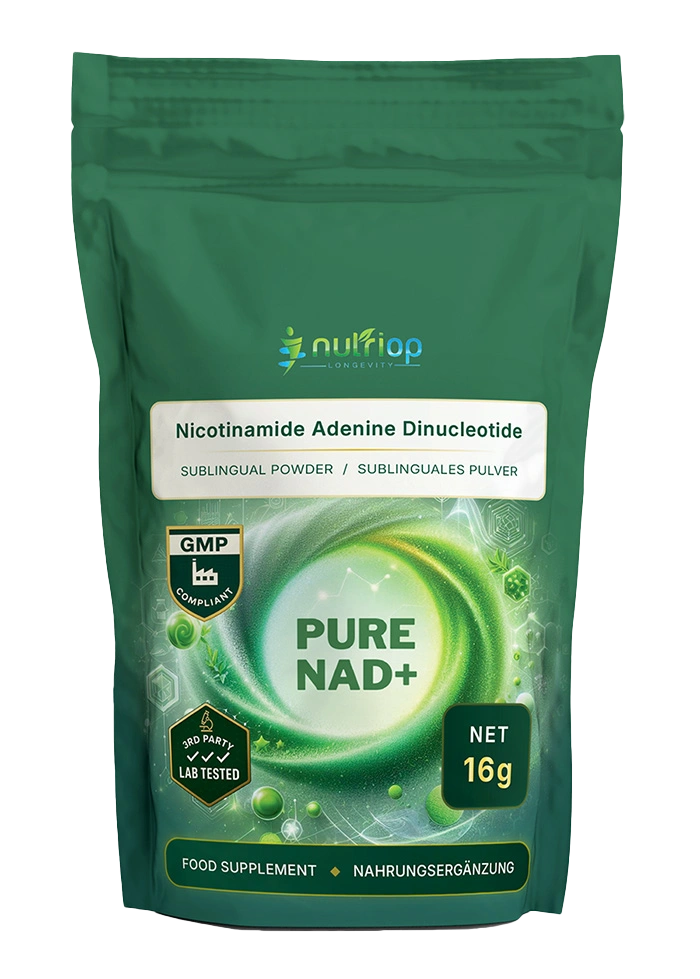 Nutriop® Pure NAD+ sublinguelt pulver – direkte cellulært brændstof (16 g)