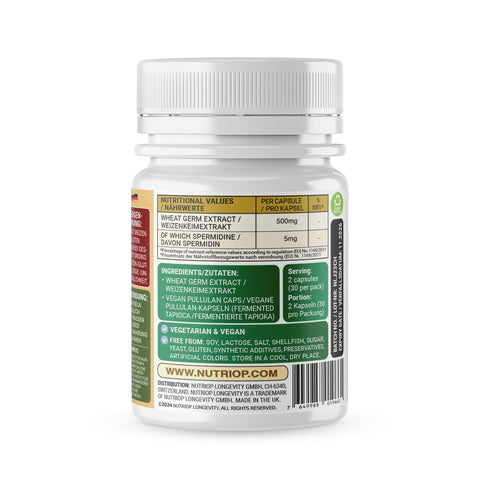 Image of Nutriop® Pure Spermidine - Μέγιστη Δύναμη - 10mg - 30 μερίδες