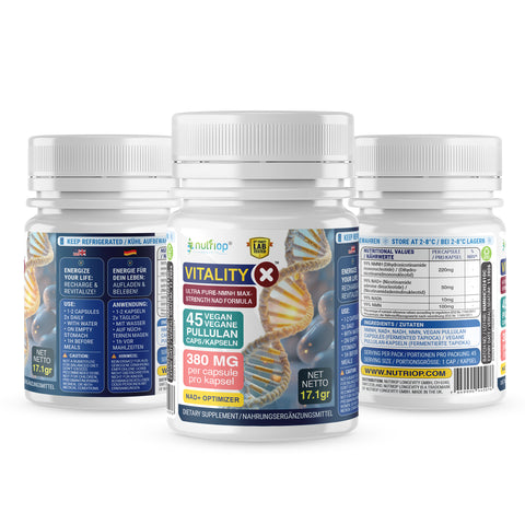 Image of Nutriop Longevity® Vitality-X™ Ultra Pure-NMNH Max-Strength NAD+ Formula | 380 mg x 45 Longevity kapszula | 17,10 g