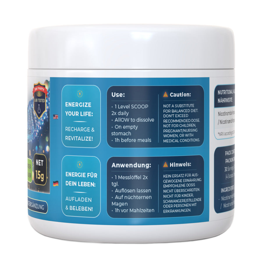 Nutriop Longevity® PURE-NMN Nicotinamide Mononucleotide Extreme Potency sublingual powder -15 grams