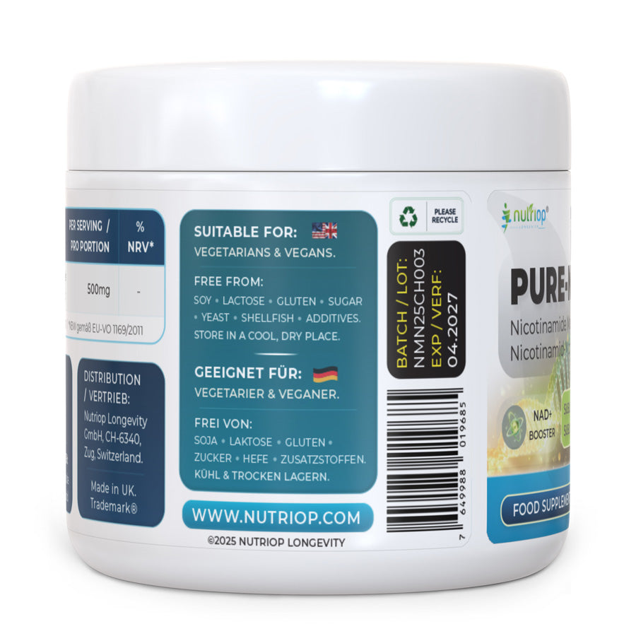 Nutriop Longevity® PURE-NMN Nicotinamide Mononucleotide Extreme Potency sublingual powder -15 grams