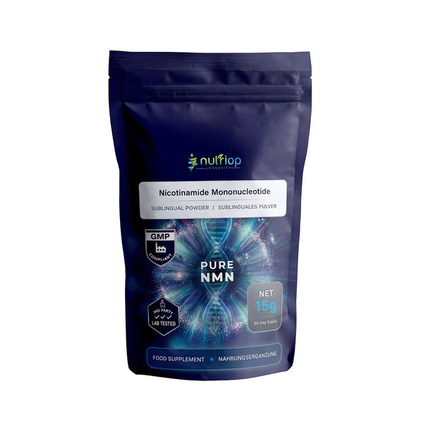 Nutriop Longevity® PURE-NMN Mononukleotyd nikotynamidowy o ekstremalnej mocy, proszek podjęzykowy – 15 gramów