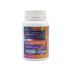 Bio-Enhanced Nutriop Longevity® Resveratrol PLUS cu Quercetin pur, Fisetin, Curcumin și Piperine - 1310mg per porție (x30)