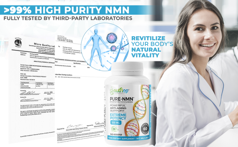 Image of Nutriop Longevity® Pure-NMN Nicotinamide Mononucléotide Extrême Puissance 500mg Gélules (x60) - 30 Grammes